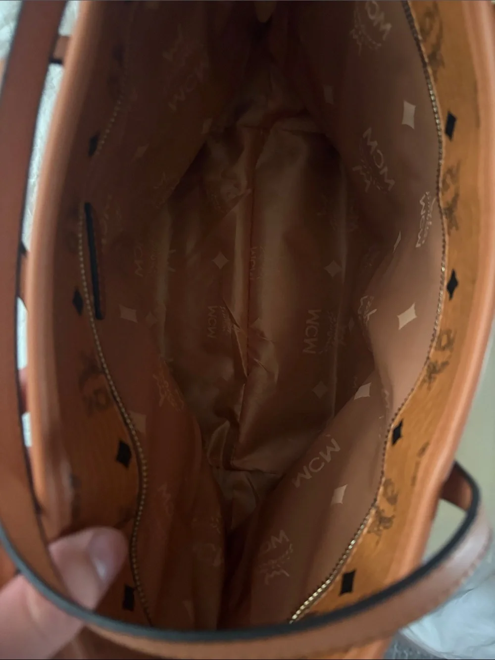 Cognac Brown Visetos Logo Duffel Bag